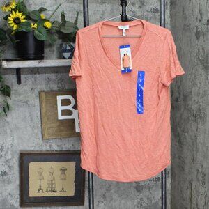 Jessica Simpson Coral V-Neck Short Sleeve Top